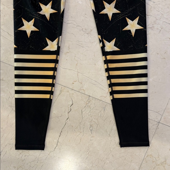 Shape Up Black Leggings with Star and Stripe Design - Picture 9 of 12